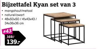 Leen Bakker Bijzettafel kyan set van 3 aanbieding