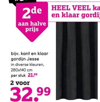 Leen Bakker Kant en klaar gordijn jesse aanbieding