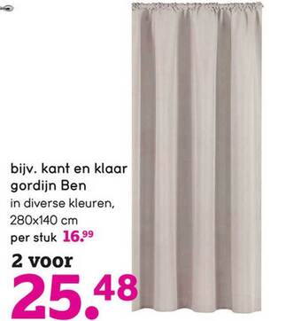Leen Bakker Kant en klaar gordijn ben aanbieding