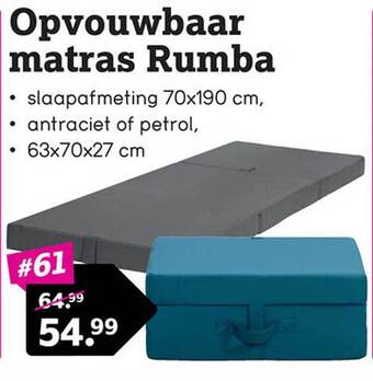 Leen Bakker Opvouwbaar matras rumba aanbieding