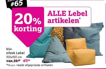 Leen Bakker Zitzak lebel aanbieding