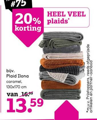 Leen Bakker Plaid ilona aanbieding