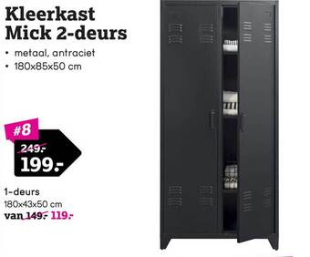 Leen Bakker Kleerkast mick 2-deurs aanbieding