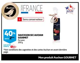 Auchan Saucisson Sec Auchan Gourmet 200 g aanbieding