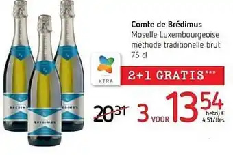 Comte de brédimus moselle luxembourgeoise méthode traditionelle brut