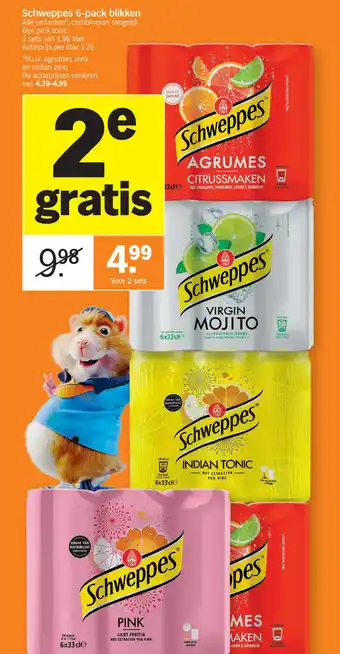 Albert Heijn Schweppes 6-pack blikken pink tonic aanbieding