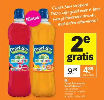 Albert Heijn Capri-Sun siropen 0.6 literflessen aanbieding
