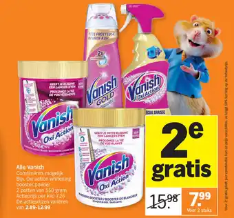 Albert Heijn Vanish Oxi action whitening booster poeder 550 gram aanbieding