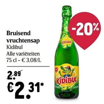 Bruisend vruchtensap kidibul
