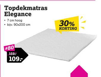 Leen Bakker Topdekmatras elegance aanbieding