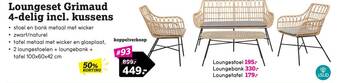 Leen Bakker Loungeset grimaud 4-delig incl. kussens aanbieding
