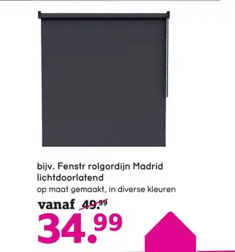 Leen Bakker Fenstr rolgordijn madrid lichtdoorlatend aanbieding