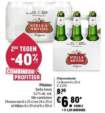 Delhaize Pilsbier stella artois aanbieding