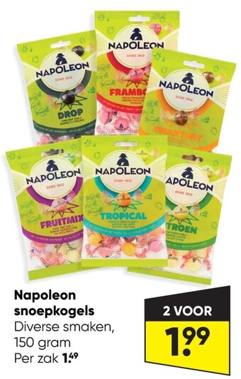 Big Bazar Napoleon Snoepkogels Diverse Smaken 150Gram 2 Voor aanbieding