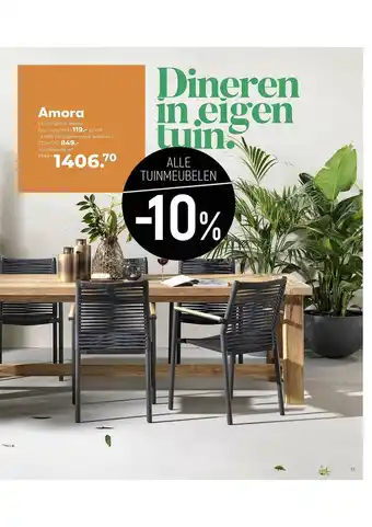 Amora 6x Diningstoel Amora 1x Tafel Java