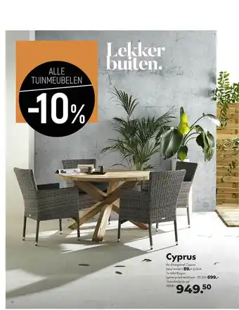 Cyprus 4x Diningstoel Cyprus 1x Tafel Bogor