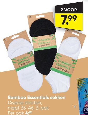 Bamboo Essentials Sokken Diverse Soorten Maat 35-46, 3 Pak, 2 Voor