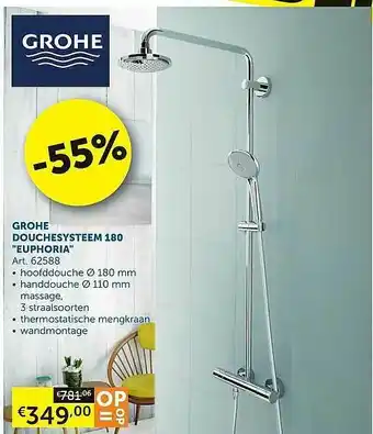 Zelfbouwmarkt Grohe Douchesysteem 180 aanbieding