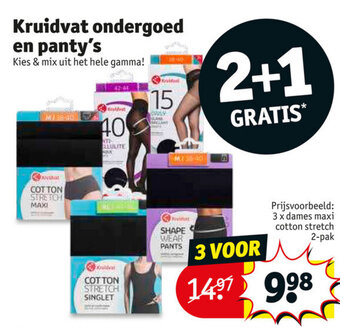 Kruidvat Kruidvat Ondergoed en Panty's 3 Voor aanbieding