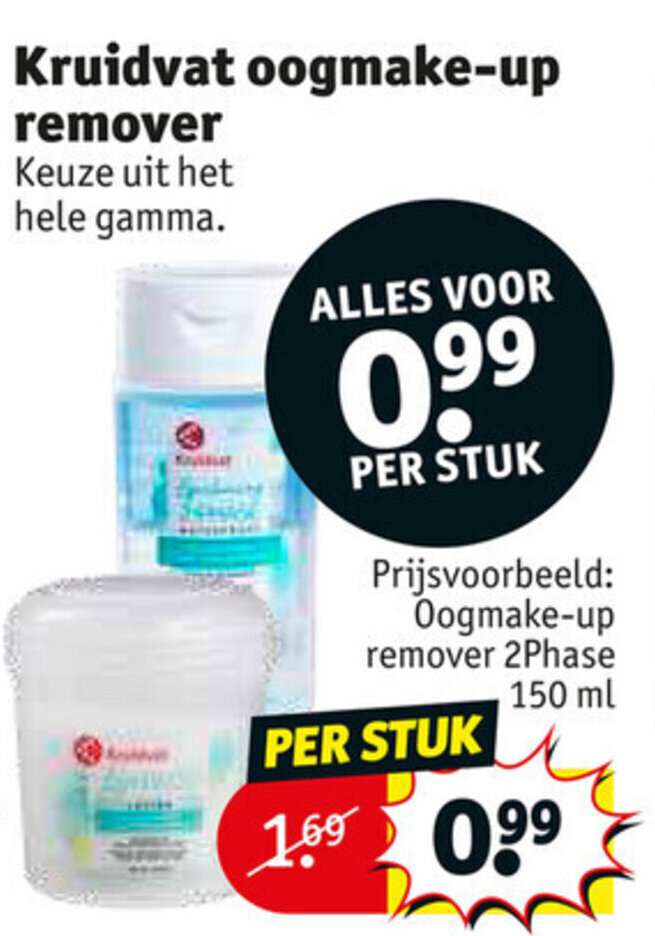 Kruidvat OogmakeUp Remover promotie bij Kruidvat