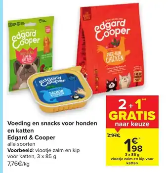 Carrefour Voeding en snacks voor honden en katten Edgard & Cooper 3 x 85 g aanbieding