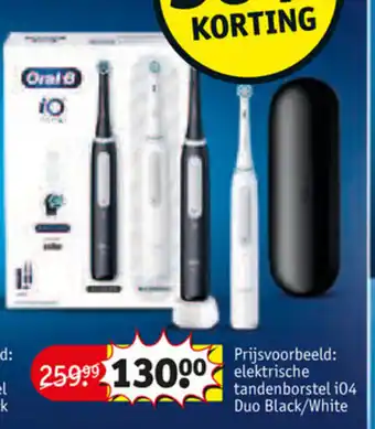 Kruidvat Oral-B Elektrische Tandenborstel i04 Duo Black/White aanbieding