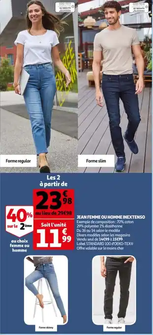 Auchan Inextenso Jean Femme Ou Homme aanbieding