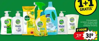 Kruidvat Dettol No-Touch Aloe Vera Antibacteriele Handzeep Navulling 2 Voor aanbieding