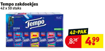 Kruidvat Tempo Zakdoekjes 42 x 10 Stuks aanbieding
