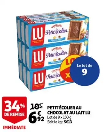 Auchan LU Milka Petit Ecolier Au Chocolat Au Lait aanbieding