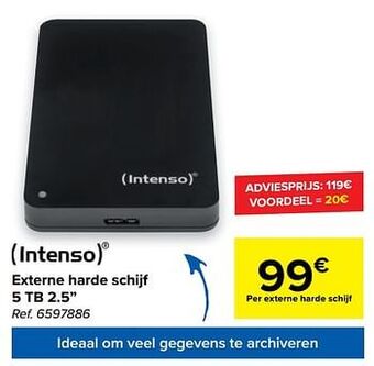 Carrefour Intenso externe harde schijf 5 tb 2.5`` aanbieding
