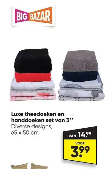 Luxe theedoeken en handdoeken set van 3**