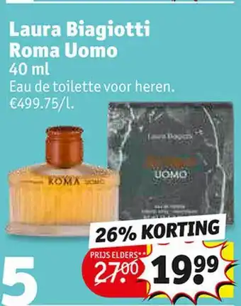 Kruidvat Laura biagiotti roma uomo 40 ml eau de toilette voor heren aanbieding