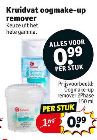 Kruidvat Kruidvat oogmake-up remover aanbieding