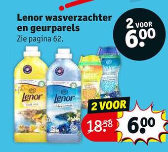 Kruidvat Lenor wasverzachter en geurparels aanbieding