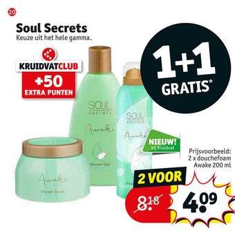 Kruidvat Soul secrets 1+1 gratis aanbieding