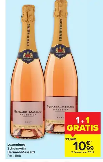 Carrefour Luxemburg schuimwijn bernard-massard 2 flessen van 75cl aanbieding