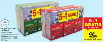 Carrefour set gemalen koffie carrefour 6 x 250 g aanbieding