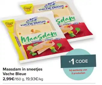 Carrefour Maasdam in sneetjes vache bleue 150 g aanbieding