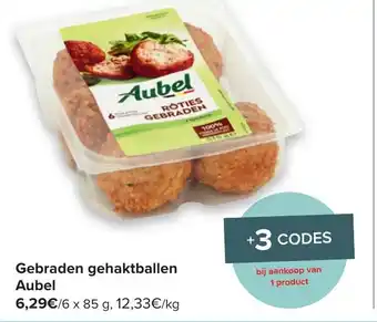 Carrefour Gebraden gehahktballen aubel 85 g aanbieding