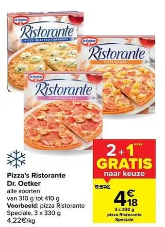 Carrefour Pizza`s ristorante dr. oetker aanbieding