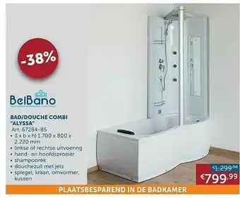 Zelfbouwmarkt Belbano Bad-douche Combi aanbieding