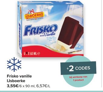 Carrefour Frisko vanille ijsboerke 6 x 90 ml aanbieding