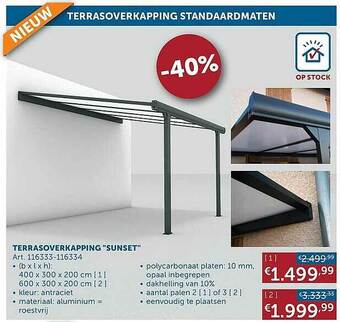 Zelfbouwmarkt Terrasoverkapping aanbieding