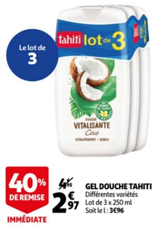Auchan Gel Douche Tahiti aanbieding