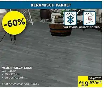 Zelfbouwmarkt Vloer Silva Grijs aanbieding