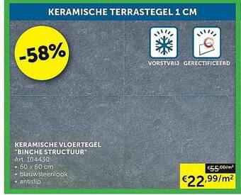 Zelfbouwmarkt Keramische Vloertegel Binche Structuur aanbieding
