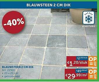 Blauwsteen 2 Cm Dik