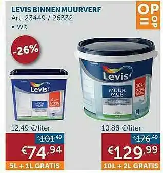 Zelfbouwmarkt Levis Binnenmuurverf aanbieding