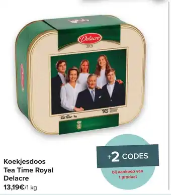 Carrefour Koekjesdoos tea time royal delarce 1 Kg aanbieding
